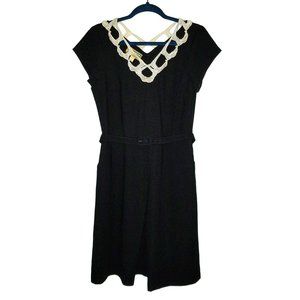 LIBERTINE FOR TARGET NWOT Cap Slv Belted Dress w/Crochet Lace Applique Jr Size13